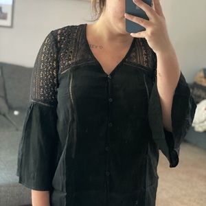 Black crochet blouse